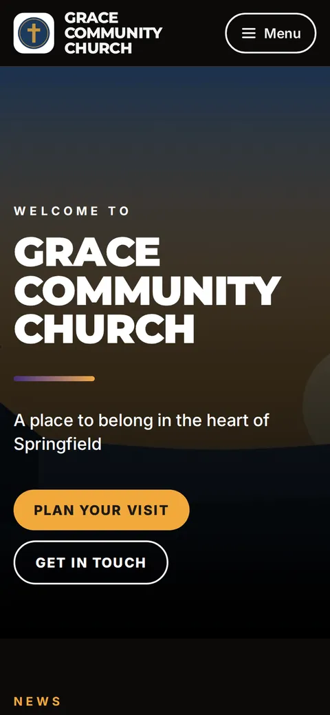 The same page on a phone.